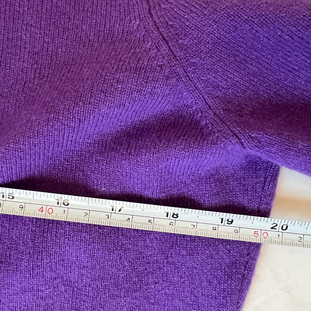 Annie’s Eye Cashmere V Neck Sweater L Liliac - Picture 5 of 9